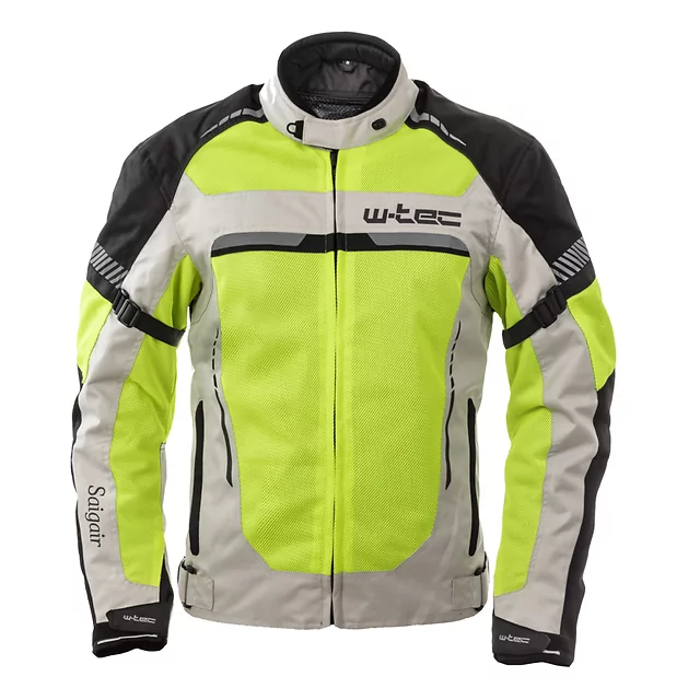 Pánská letní moto bunda W-TEC Saigair - Fluo Yellow-Gray