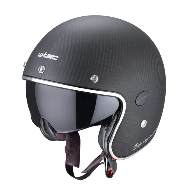 Kask motocyklowy choppera daszek W-TEC Vacabro SWBH włókno węglowe