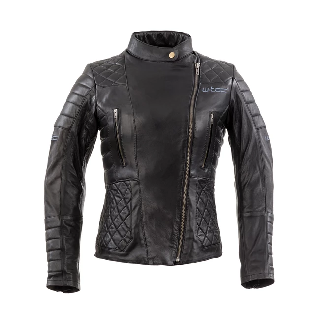 Women’s Leather Motorcycle Jacket W-TEC Corallia - Black