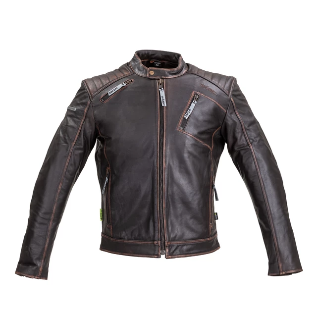 Leather Motorcycle Jacket W-TEC Embracer - Vintage Dark Brown, S - Vintage Dark Brown