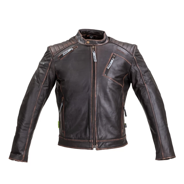 Leder Motorrad Jacke W-TEC Embracer - Vintage Dark Brown