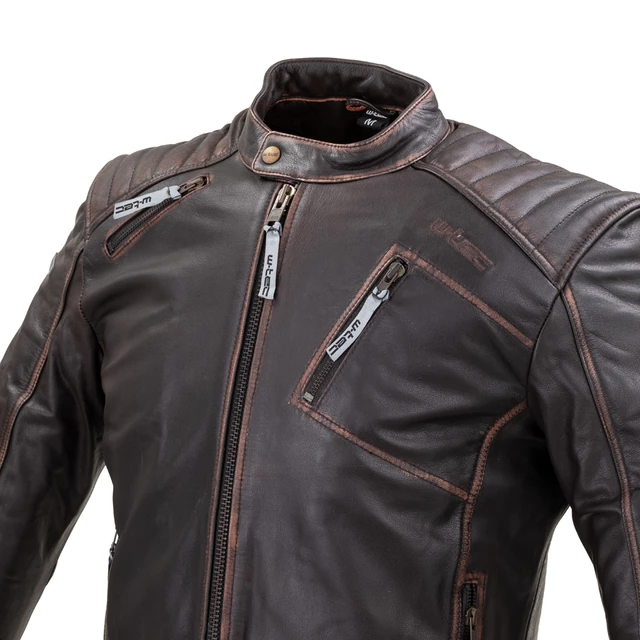 Leather Motorcycle Jacket W-TEC Embracer - Vintage Dark Brown