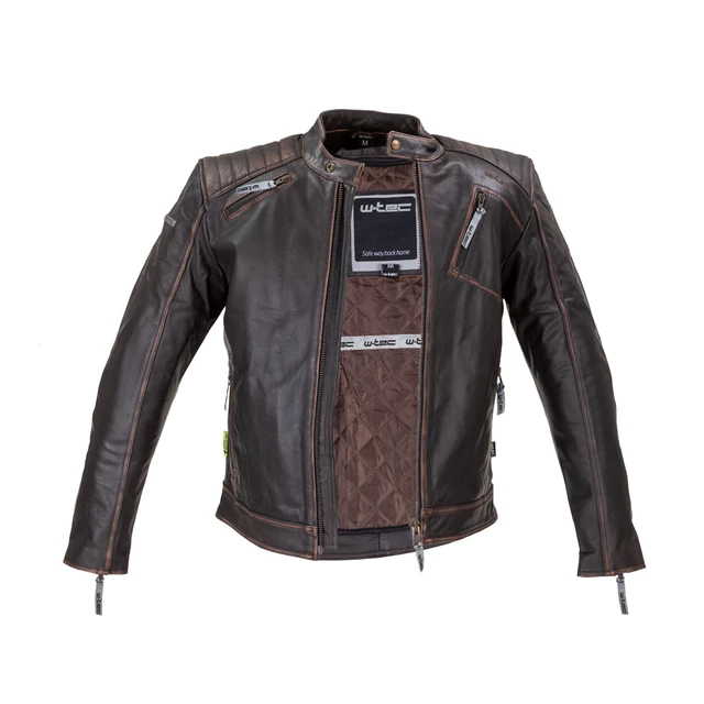 Leather Motorcycle Jacket W-TEC Embracer - Vintage Dark Brown