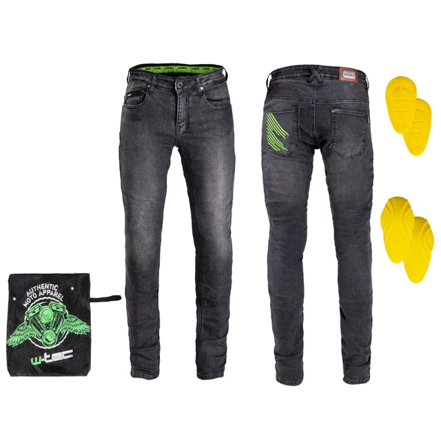 Herren Motorrad Jeans W-TEC Leonard - schwarz - schwarz