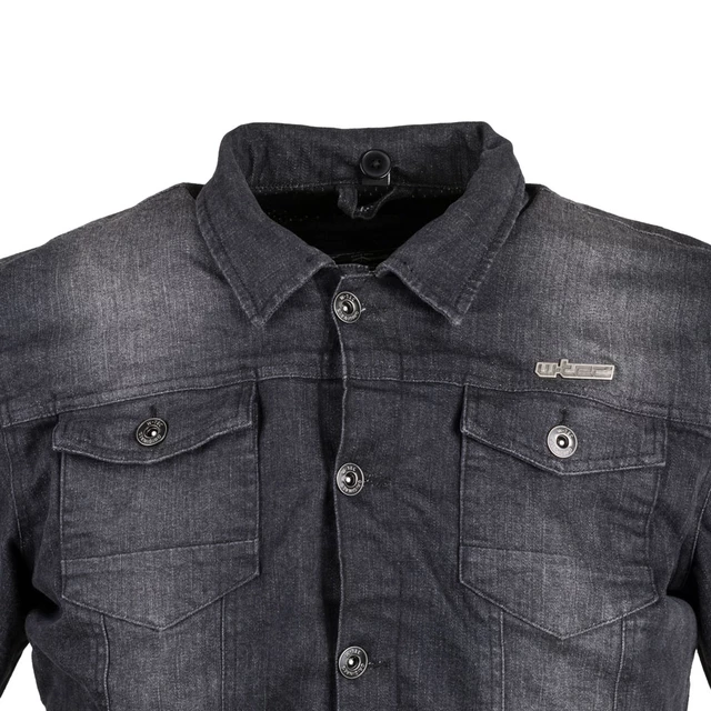 W-TEC Kafec Herren Jeans Sommer Moto Jacke mit Kapuze - schwarz