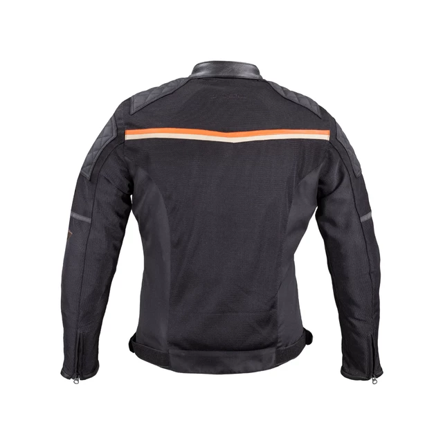 Nyári motoros kabát W-TEC 2Stripe - fekete-bézs-narancs, 6XL