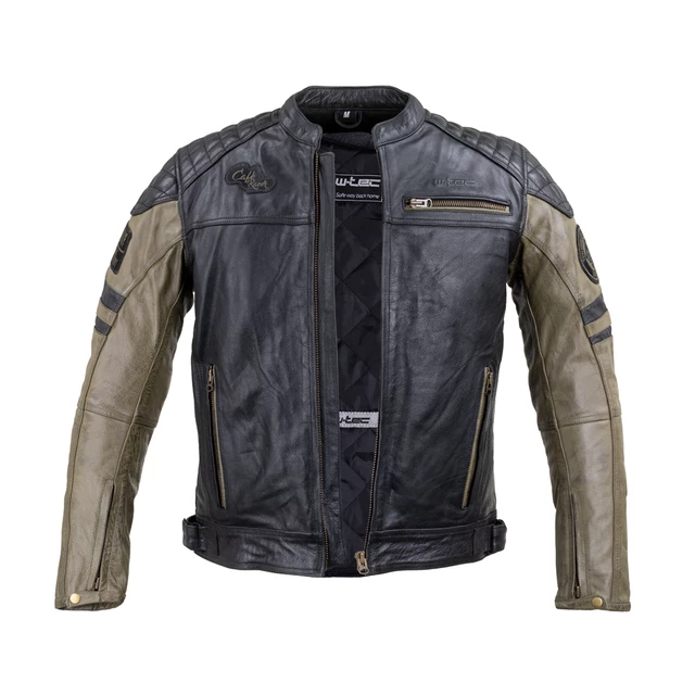 Men’s Leather Motorcycle Jacket W-TEC Kostec - Black