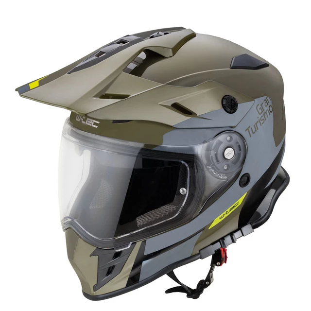 Motorcycle Helmet W-TEC V331 PR Graphic - Shady Grey - Khaki-Grey