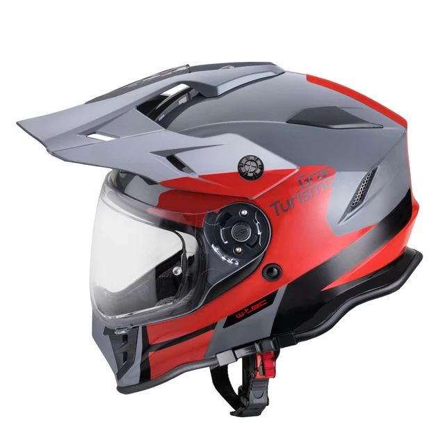 Motorcycle Helmet W-TEC V331 PR Graphic - Red-Grey