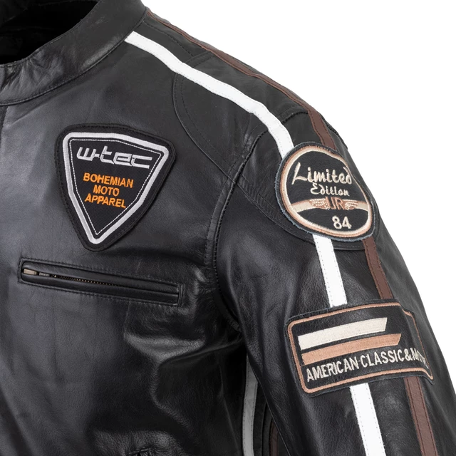 Men’s Leather Motorcycle Jacket W-TEC Black Cracker - XXL