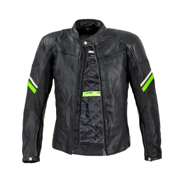 Leather Motorcycle Jacket W-TEC Montegi - Matte Black, 4XL