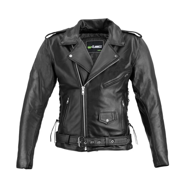 Leather Motorcycle Jacket W-TEC Perfectis - Black