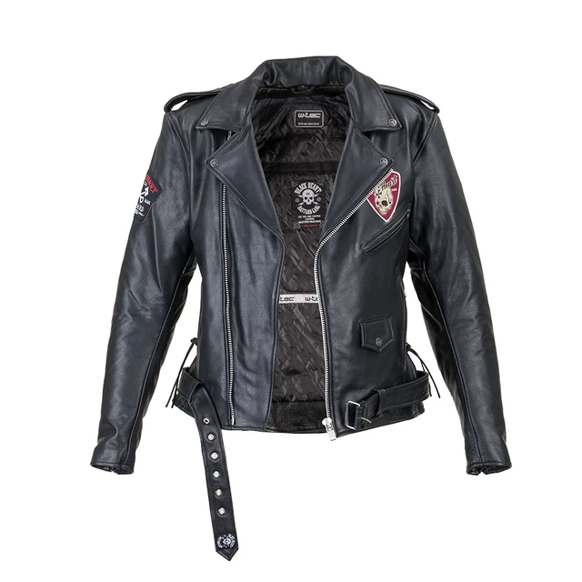 Leather Motorcycle Jacket W-TEC Black Heart Perfectis - L