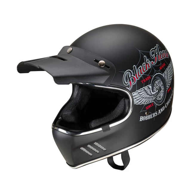 Motorcycle Helmet W-TEC Black Heart Retron - Simple Silver - Angerwheel Silver