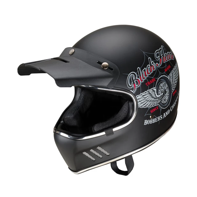 Motorcycle Helmet W-TEC Black Heart Retron - Angerwheel Silver - Angerwheel Silver