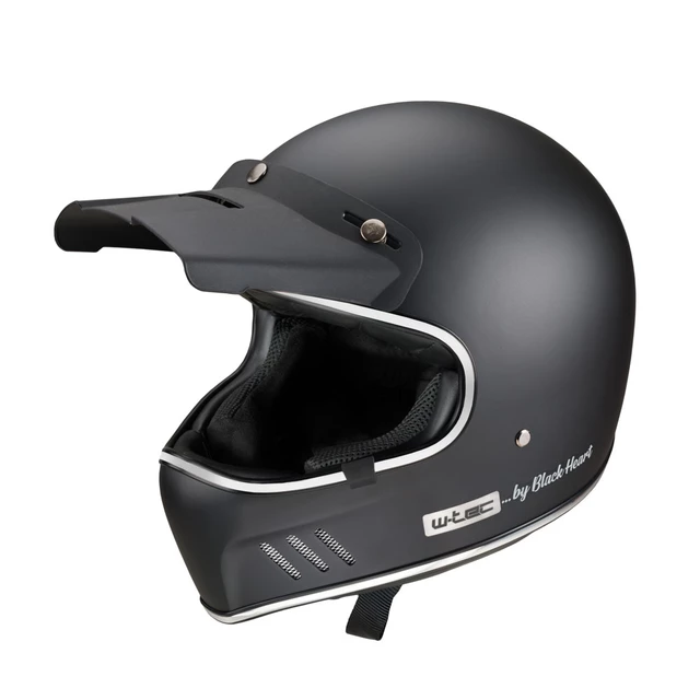 Motorcycle Helmet W-TEC Black Heart Retron - Angerwheel Silver - Simple Silver