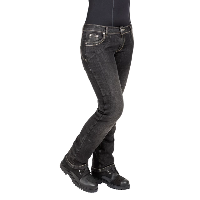 Damen Motorrad-Jeans W-TEC C-2011 schwarz - schwarz