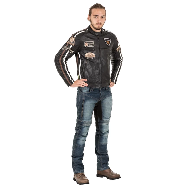 Men’s Leather Motorcycle Jacket W-TEC Sheawen