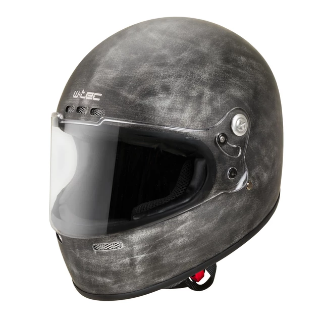 Motorcycle Helmet W-TEC Cruder Brindle - Striped Silver - Striped Silver