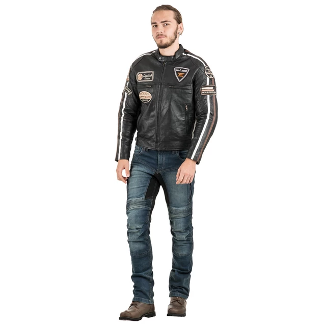 Men’s Leather Motorcycle Jacket W-TEC Sheawen - S