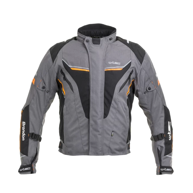 Men’s Motorcycle Jacket W-TEC Brandon - Black-Fluo Yellow - Black-Grey-Orange