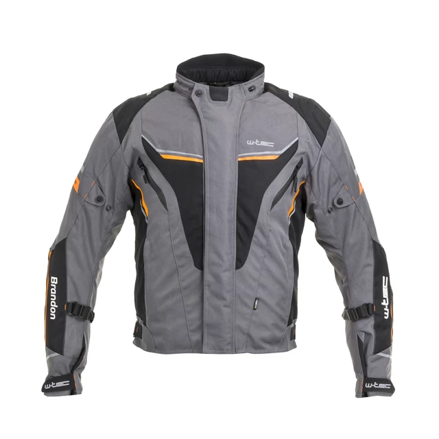 W-TEC Brandon Herren Motorradjacke - schwarz-grau-orange