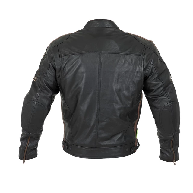 Men’s Leather Motorcycle Jacket W-TEC Sheawen - Black