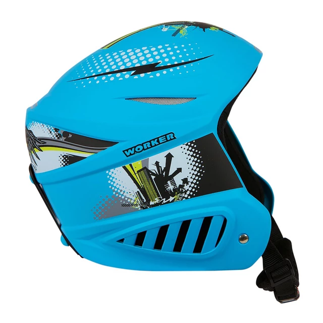 Kask narciarski WORKER Willy - Czarny - Niebieski
