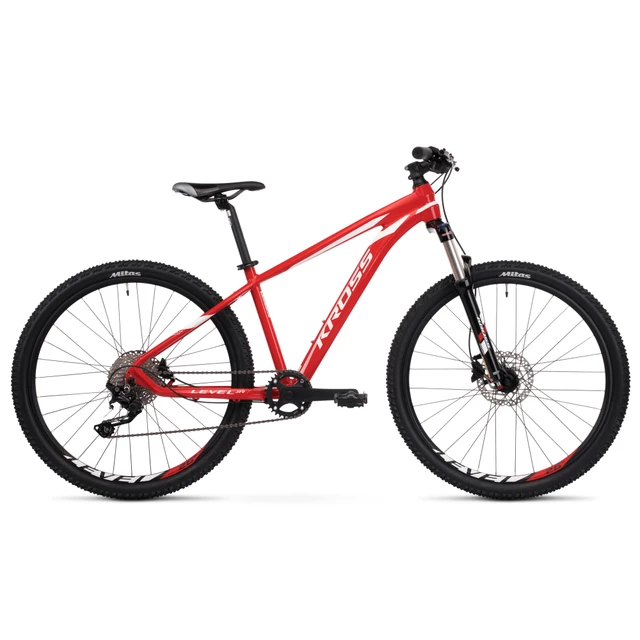 Junior kerékpár Kross Level JR TE 24" - modell 2020 - piros-fehér - piros-fehér