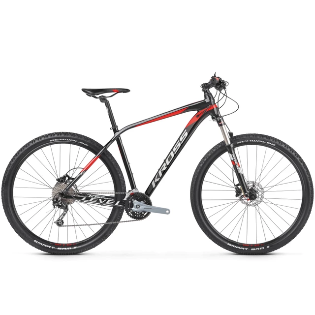 Horský bicykel Kross Level 5.0 29" - model 2020 - XL (23") - čierna/červená/strieborná