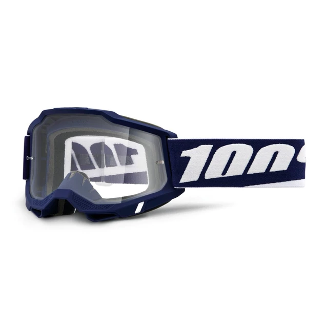 Motocross Goggles 100% Accuri 2 - Cobra Black-White, Clear Plexi - Mifflin Dark Blue, Clear Plexi