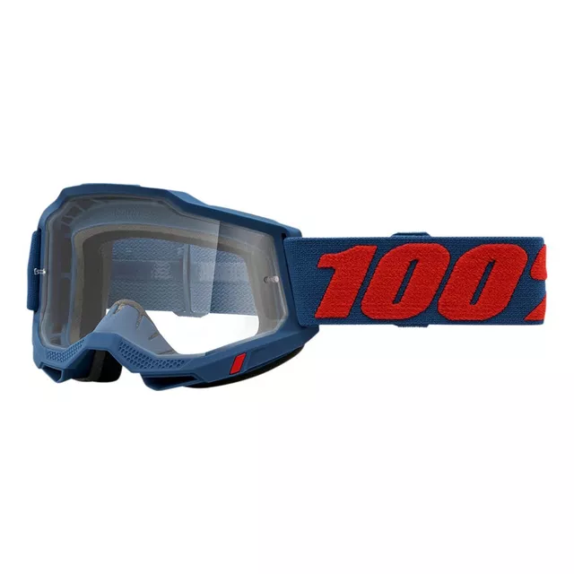 Motocross Goggles 100% Accuri 2 - Blue, Clear Plexi