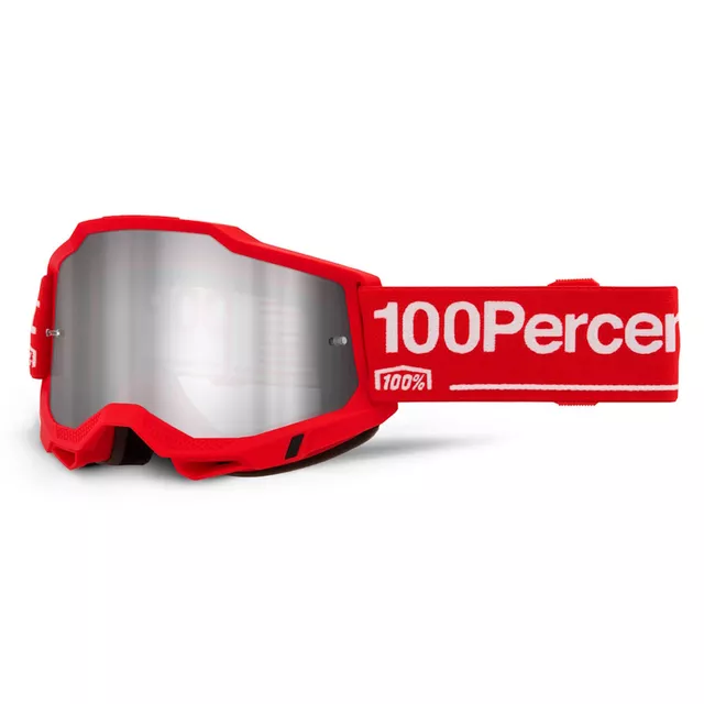 Motokrosové brýle 100% Accuri 2 Mirror - Ferran černá, zrcadlové plexi - Wolg červená, zrcadlové plexi