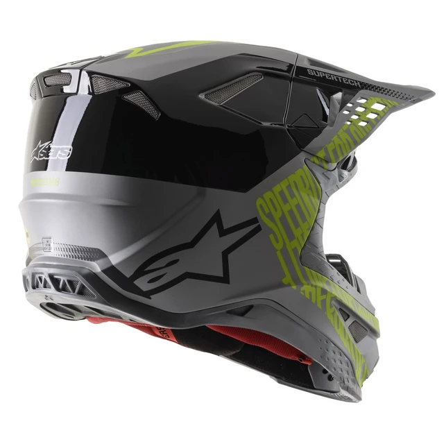 Moto přilba Alpinestars Supertech S-M8 Triple MIPS šedá/žlutá fluo/černá