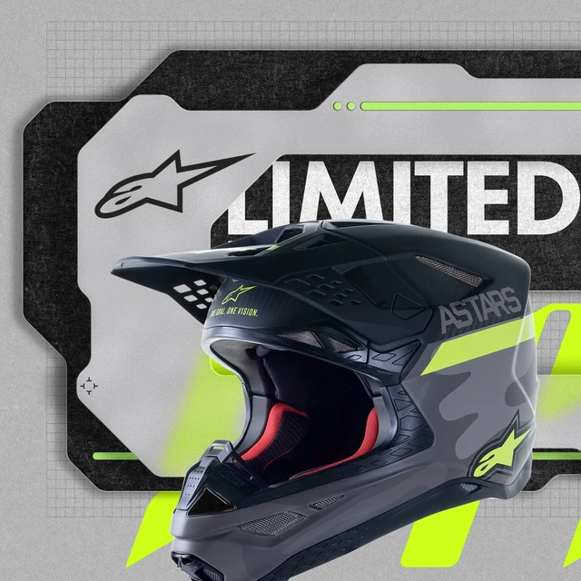 Moto prilba Alpinestars Supertech S-M10 limitovaná edícia AMS MIPS šedá/biela/žltá fluo/čierna