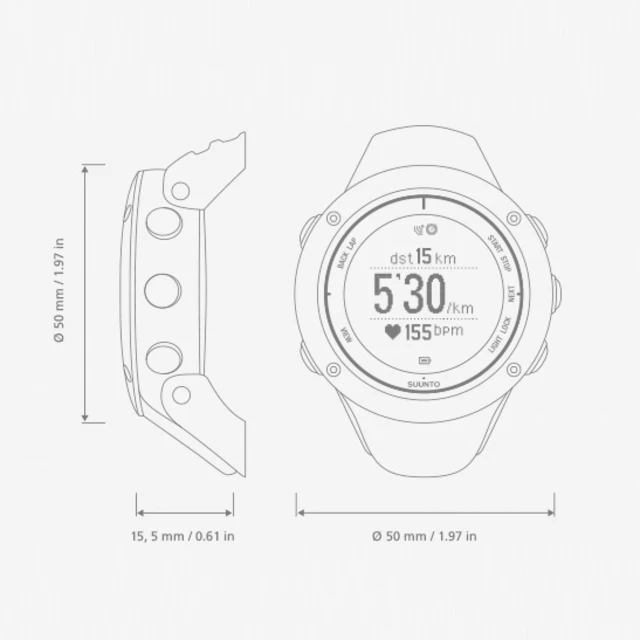 Sports Watch Suunto Ambit2 S (HR) - Lime