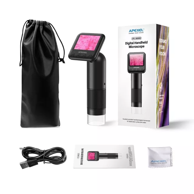 Digitální mikroskop Apexel 400X-800X s LCD displejem