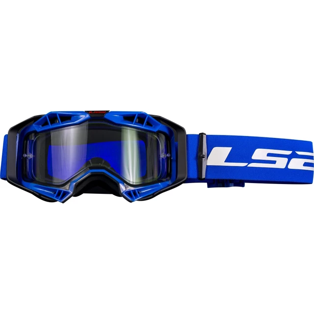 Motocross-Brille LS2 Aura Black Blue Klarglas