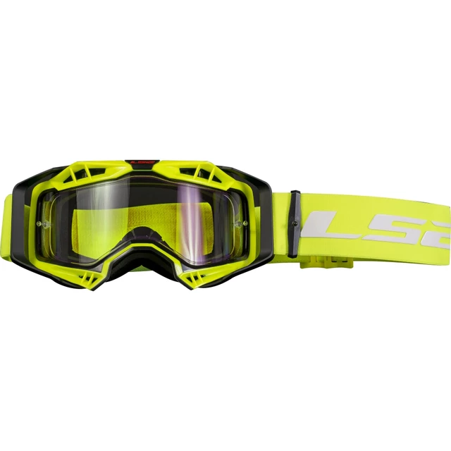 Motocross-Brille LS2 Aura Black H-V Gelbes Klarglas