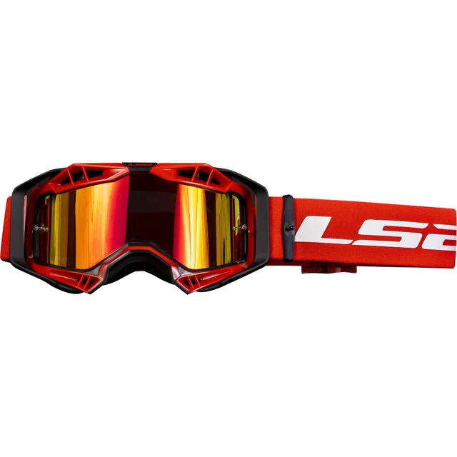 Motokrosové brýle LS2 Aura Pro Black Red iridiové sklo