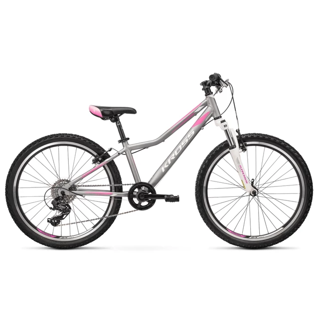 Junior Girls’ Bike Kross Lea JR 2.0 24” – 2020 - Purple-Blue - Silver/Pink/White