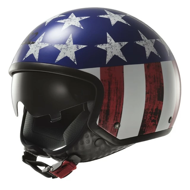 Moto prilba LS2 OF561 Wave Raw US Flag - modro-červeno-biela - modro-červeno-biela