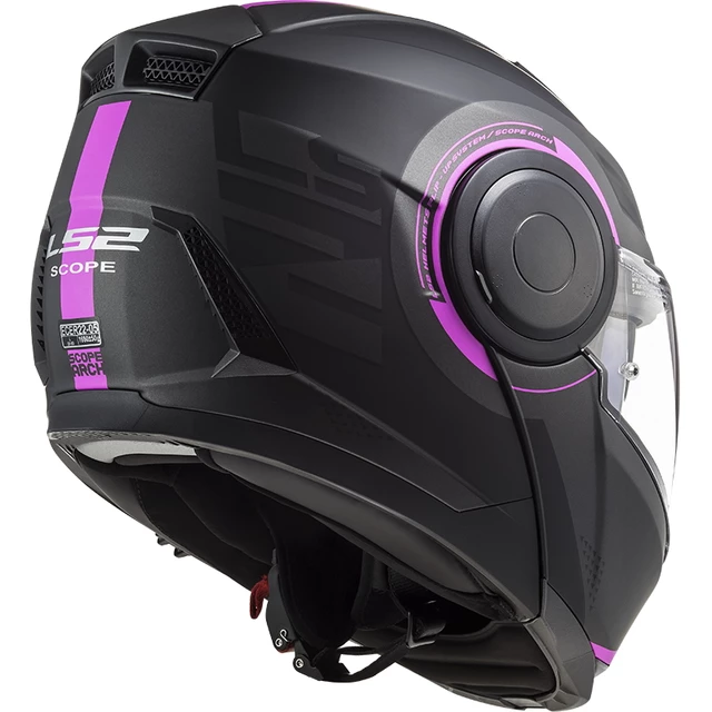 Klappbarer Motorradhelm LS2 FF902 Scope Arch - Matt Titanium Pink