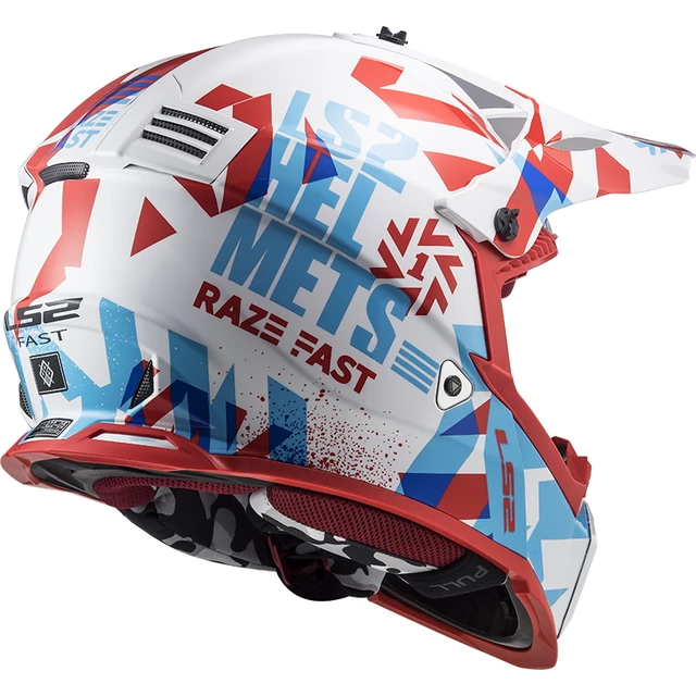 Juniorská moto přilba LS2 MX437J Fast Evo Mini Funky - Funky Red White