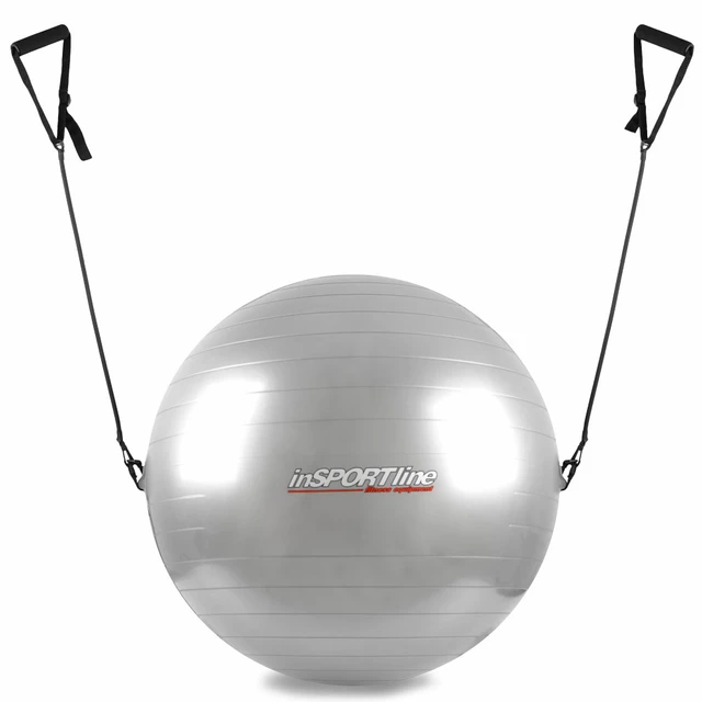 Gymnastický míč inSPORTline s úchyty 55 cm - červená - šedá