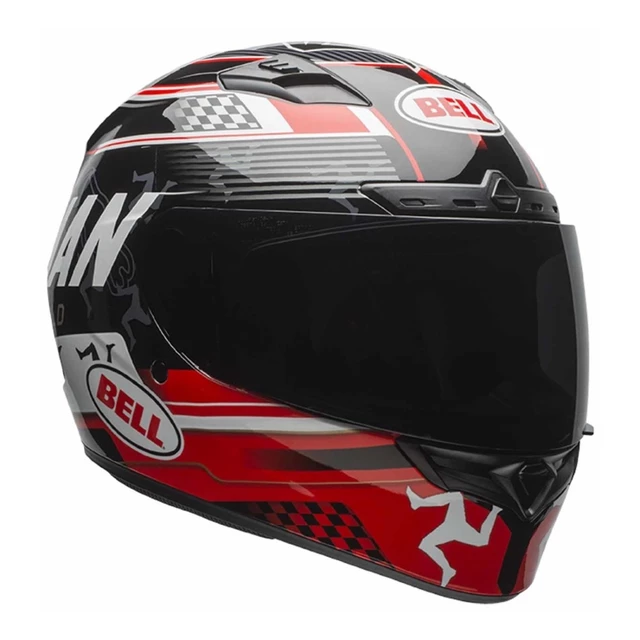 Moto Helmet BELL Qualifier DLX - Rally Matte Black - Isle of Man Black-Red