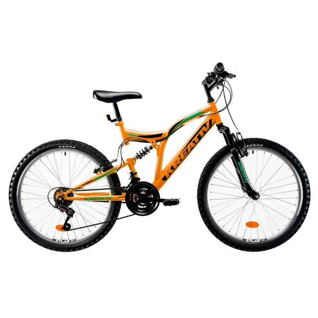 Junior teljes felfüggesztésű kerékpár Kreativ 2441 24" - narancssárga