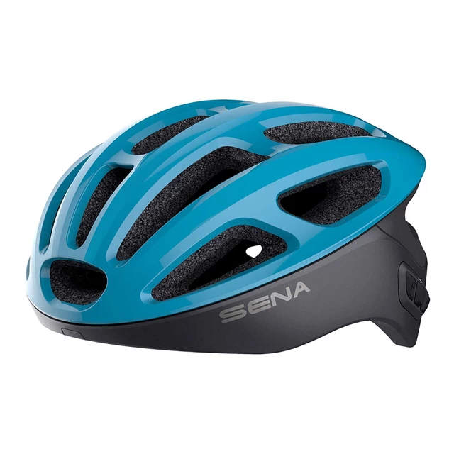 Cycling Helmet SENA R1 with Integrated Headset - Matte White - Blue