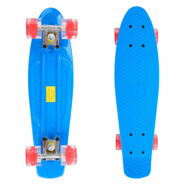 Pennyboard Maronad Retro W/ Light Up Wheels - White - Blue