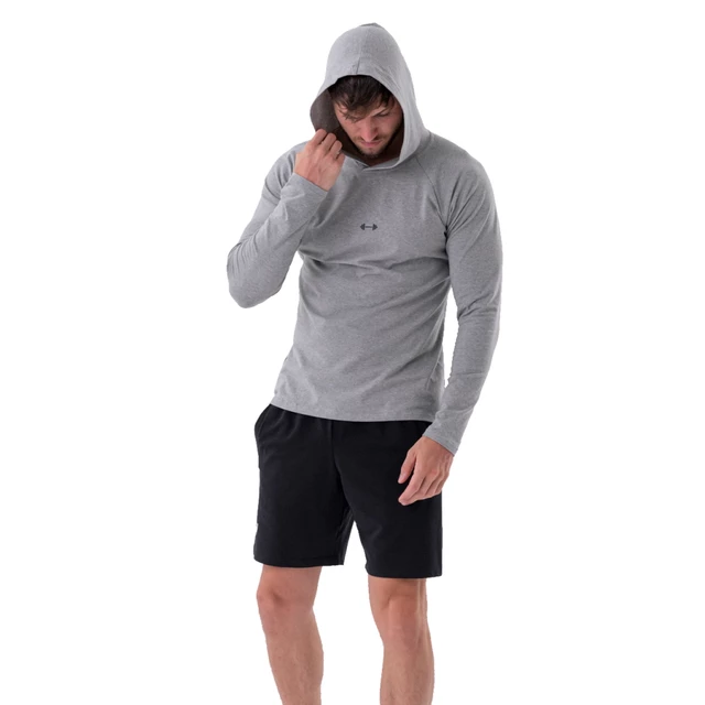 Men’s Long-Sleeve Hooded T-Shirt Nebbia 330 - Light Grey